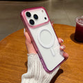Suitable for iphone17promax gradient magnetic phone case 15pro apple 16 transparent contrasting color protective case 11