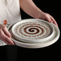 American new arrivalfashion creative ceramic steak plate stylish line ceramic western food plate with edge plate high appearance ins