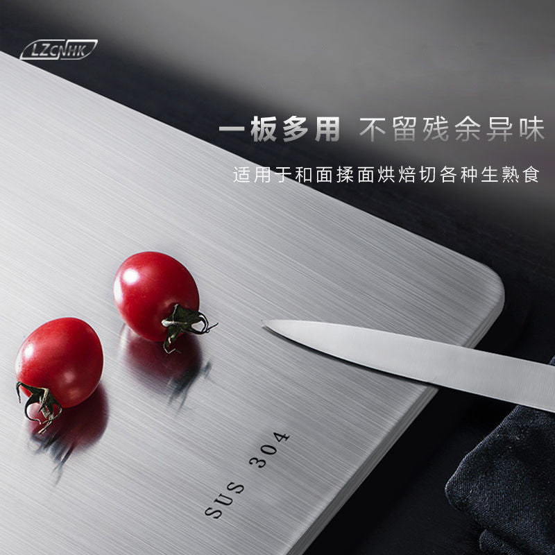 Stainless steel 304 cutting board - multi-purpose chopping board, serving board, and kitchen utensil for home use (suitable for cutting vegetables and fruits)