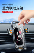 Car phone holder, air vent mount, 360° rotating alloy gravity support navigation stand, minimalist design