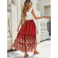 cross-border rayon positioning printingpatchwork skirt seaside vacation exotic style large swing beach skirt