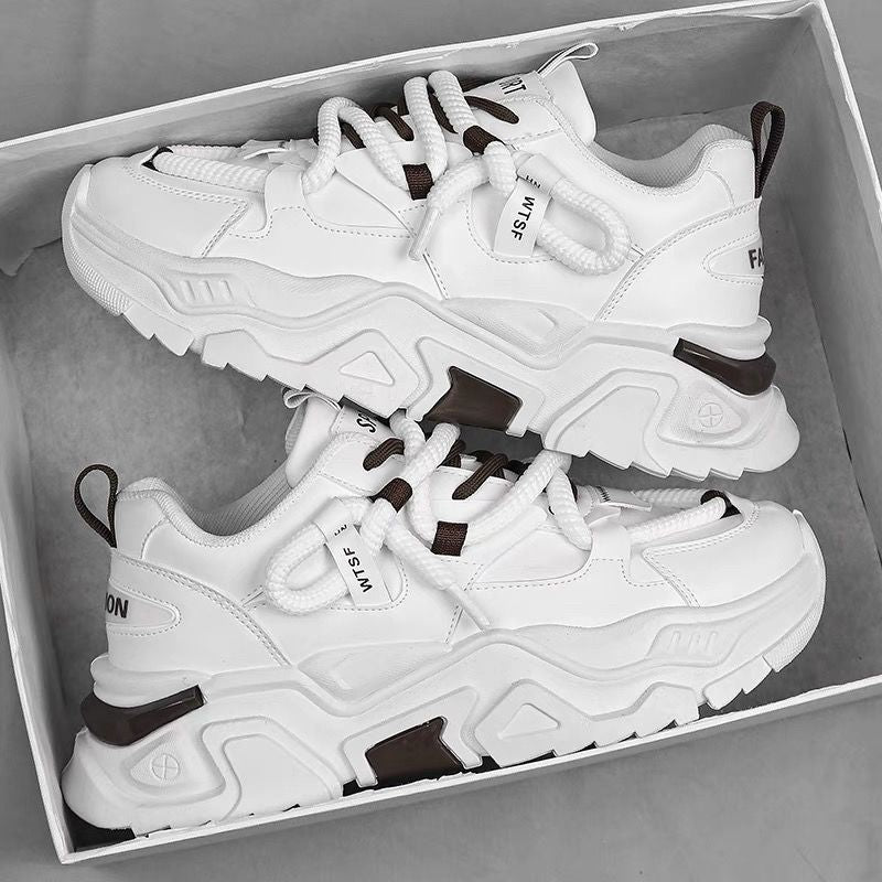 Spring men's shoes 2025 new breathable shoes men's trendy versatile hidden heel sneakers casual dad shoes