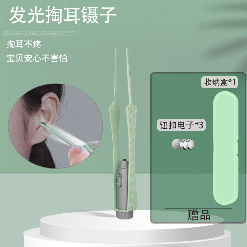Wholesale ear-picking soft silicone soft head adult kids baby kid luminous ear scoop ear scoop baby ear tweezers in stock