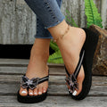 Spring/summer new roman style wedge flip-flops with rhinestone embellishments - ready to ship, dropshipping available