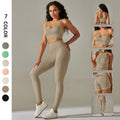 European and american new seamless yoga outfit sexy backless sports bra high waist butt lifting leggings running fitness wear for women