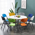 Amazon export outdoor chair thickened plastic hdpe backrest chair folding dining chair portable training chair