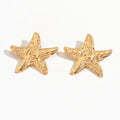 Wholesale seaside earrings: cross-border summer ocean resort style alloy starfish earrings for women - european and american niche exaggerated dangle earrings