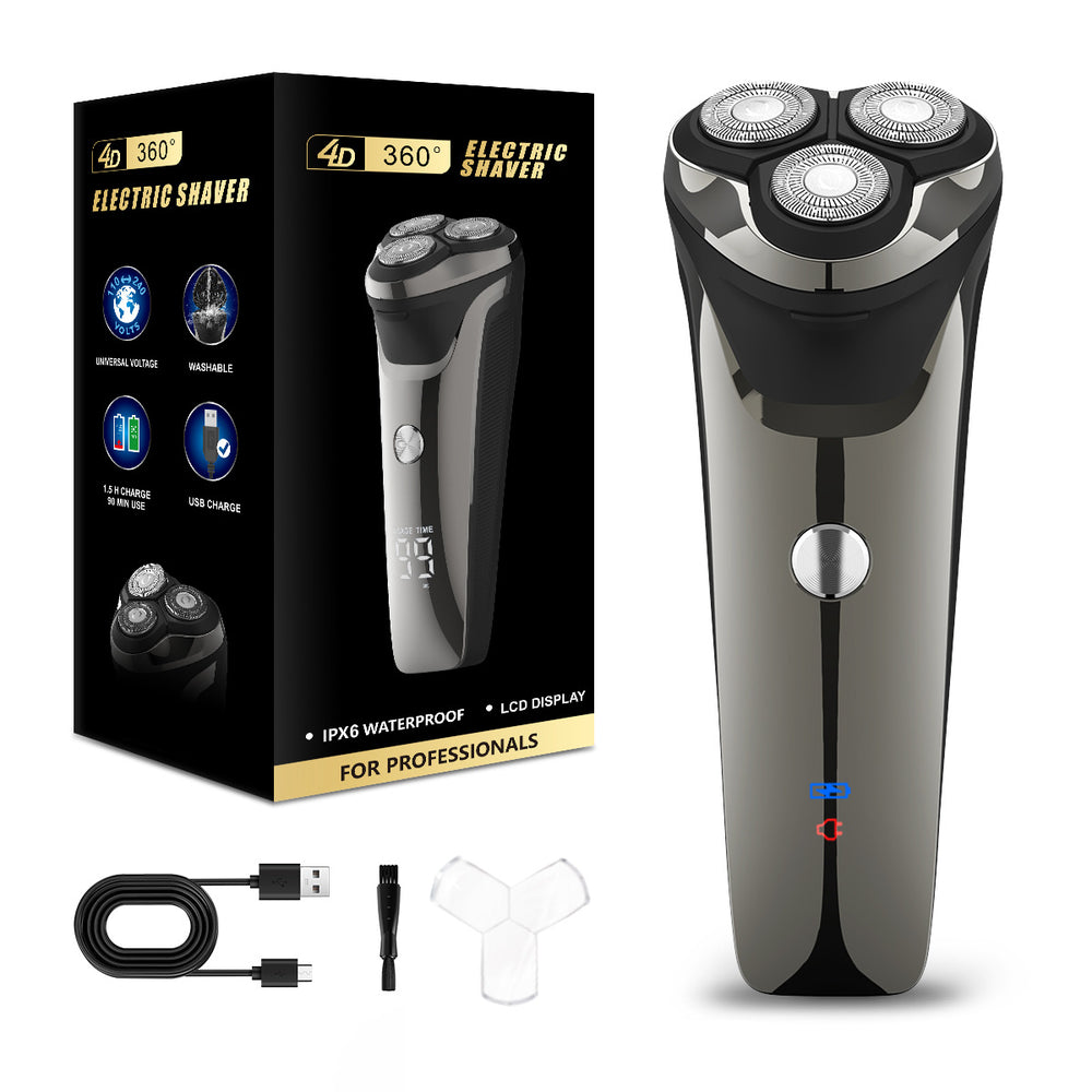 floating veneer 3-blade electric shaver portable fast charging razor full body washable men beard razor