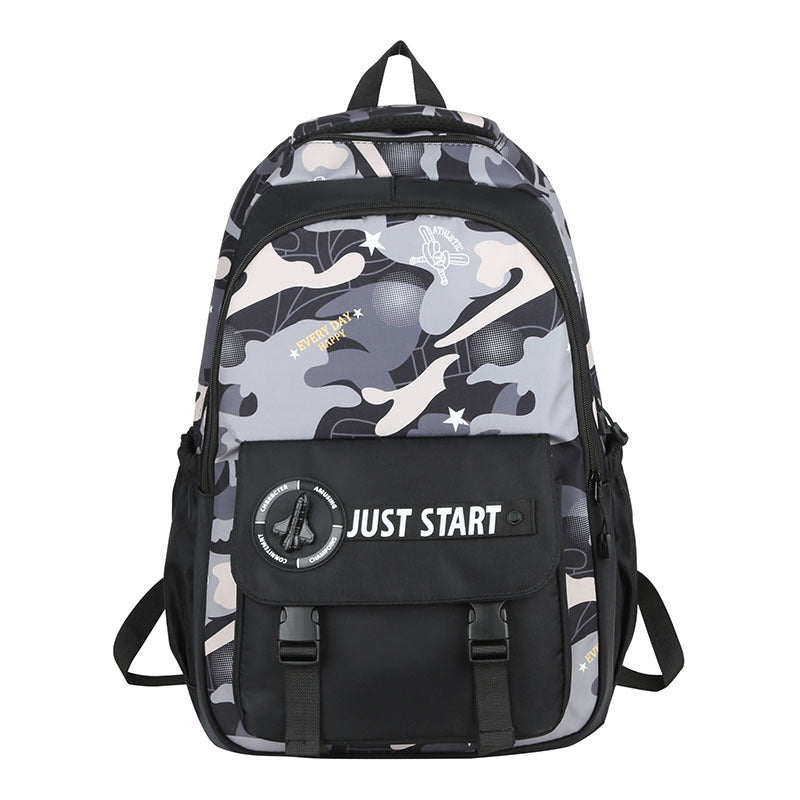 New small camouflage large-capacity schoolbag, junior high school student fashion backpack, outdoor lightweight Mori backpack, computer bag