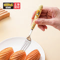 Color boxed portable spoon, cute fork for elementary school students, 304 stainless steel cutlery three-piece set, diy combinable, ready stock