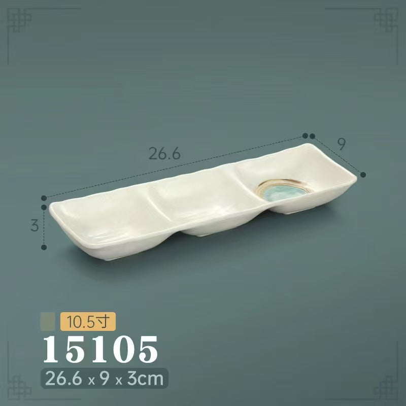 Melamine hot pot side dish plate beef plate imitation porcelain sushi plate korean style barbecue dish plate palace style hotel bowl and dish suit