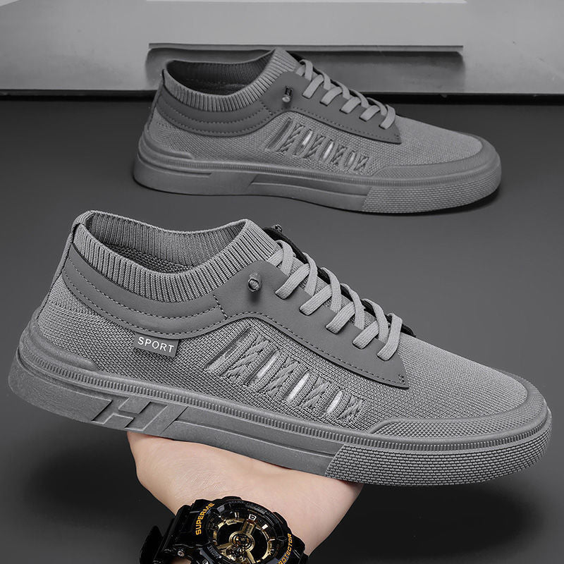 Winter men's shoes breathable mesh thin deodorizing filter sneakers men's driver driving one-legged flying woven socks sneakers