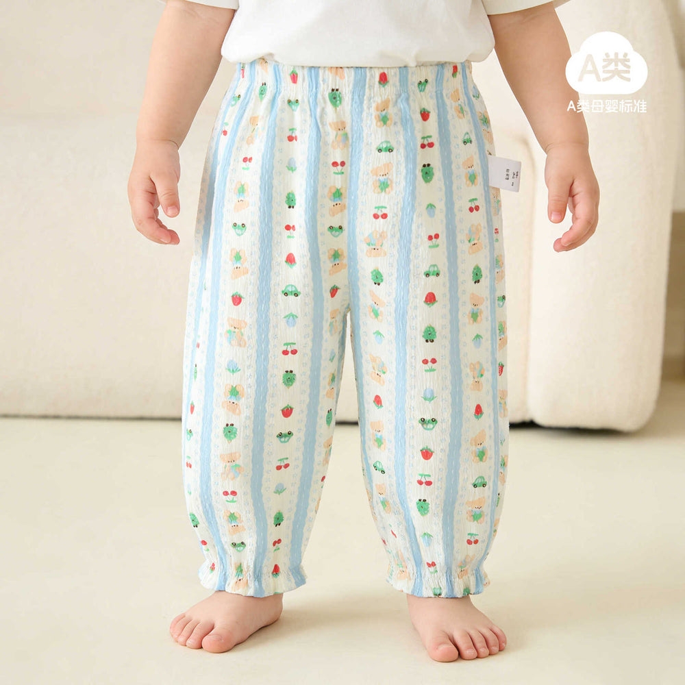 Summer kids anti-mosquito pants baby casual cartoon pants infant thin bloomers 1-2 years old big butt pants