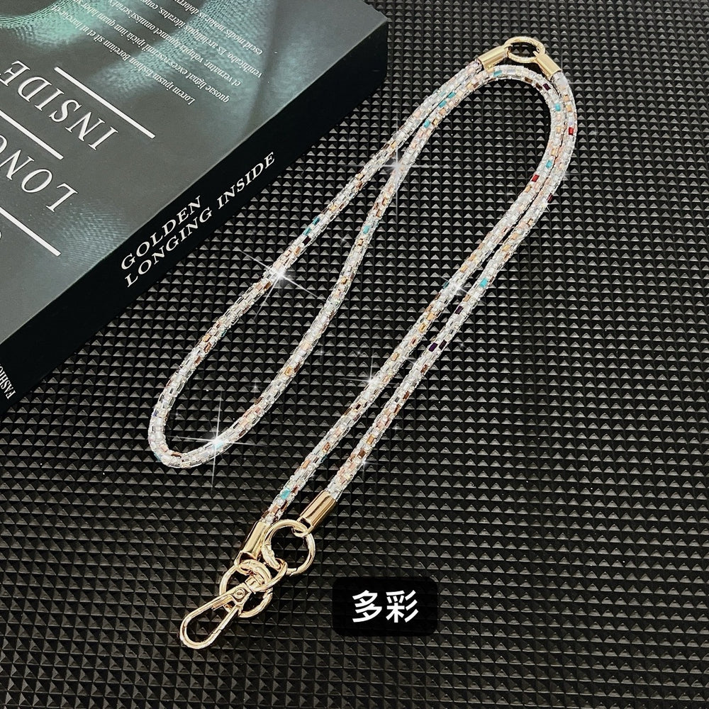 0.7 crystal bar three-in-one crossbody chain creative multi-purpose phone lanyard high-end sparkling diamond bracelet charm new