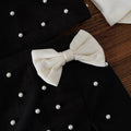autumn/winter new arrival: british-inspired vintage black two-piece bow dress set (instagram style)