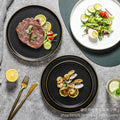 Japanese-style western dinner plates, creative steak plates, western dinner plates, creative black matte steak plates, commercial glossy white plates