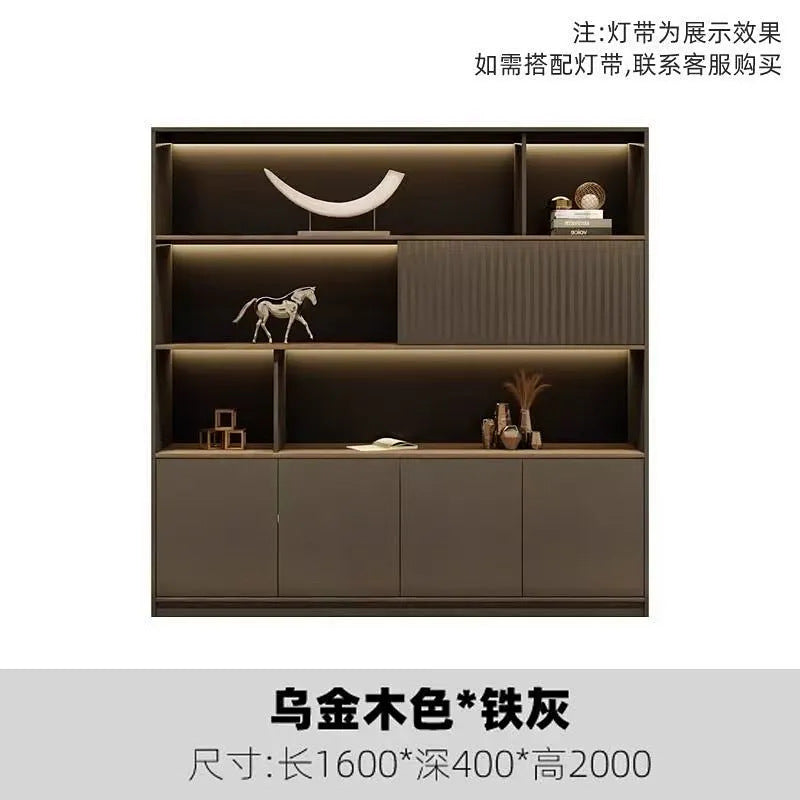 Office bookcase boss background cabinet file cabinet wooden information cabinet storage storage wall floor cabinet