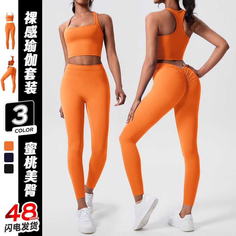 yoga clothing suit outdoor running fitness clothing silm hip lifting sports pants beautiful back pilates yoga clothing for women