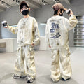 Boys' fall outfit set : new trendy streetwear style, kids' workwear, big kids' spring/autumn sweatshirt tracksuit