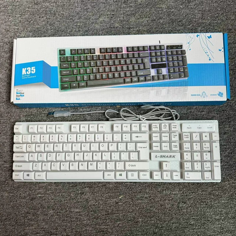 Lingsha t750 mechanical feel keyboard & mouse combo - wired metal keycap set for gaming, office, and desktop use