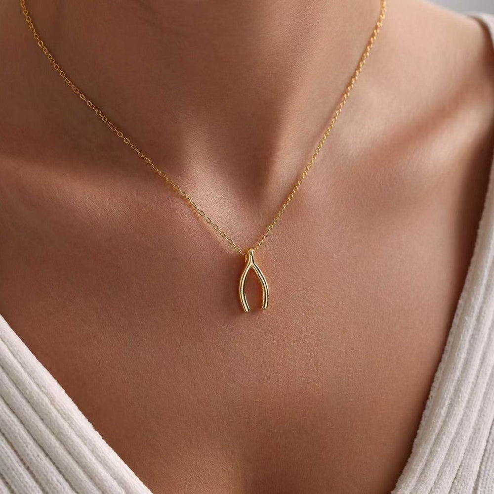 creative new niche wish bone y-shaped necklace does not fade casualelegant daily easiest for match clavicle chain trendy