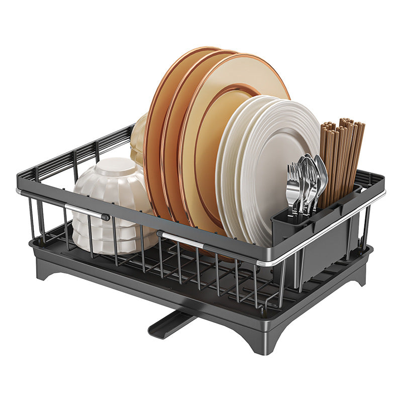 Sink Drain Basket Retractable Sink Dish Drain Rack Dish Storage Rack Kitchen Fruit and Vegetable Shelf