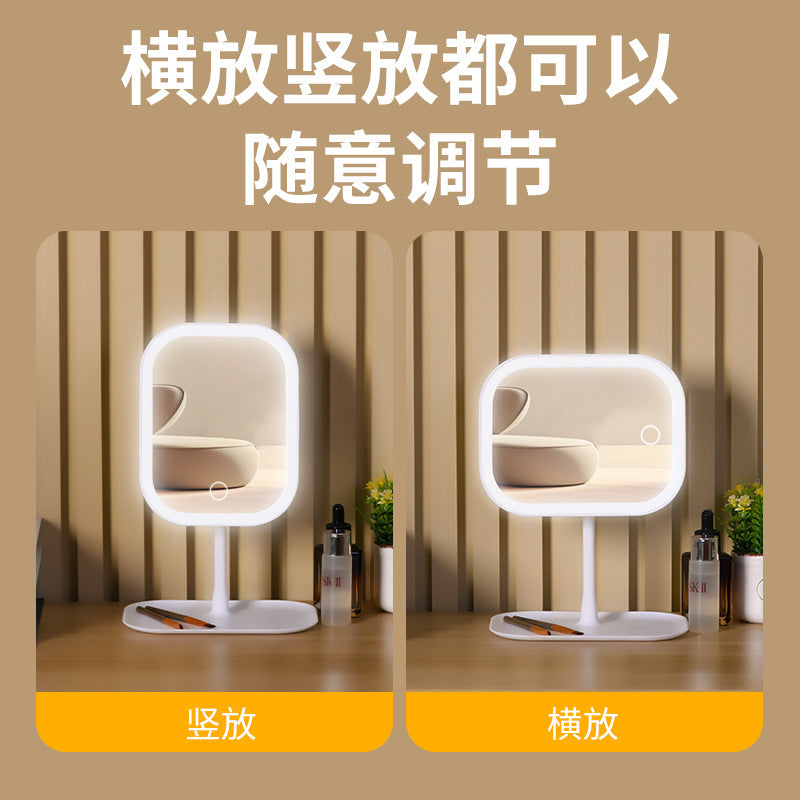 Led makeup mirror - portable desktop vanity mirror with light for students, dorms, and travel - compact and portable