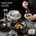 Personalized creative ceramic bowl for home rice bowl ceramic black and white dessert bowl one-person soup bowl noodle bowl