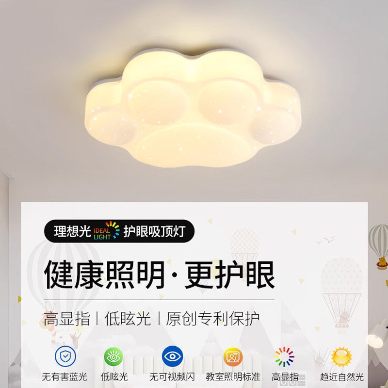 Cream Wind Bedroom Light LED Ceiling Light Room Main Light Modern Minimalist Cat's Claw Children's Room Lighting E