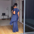 European and american cross-border women's fashion:  spring new arrival - solid color short sleeve crew neck cinched waist ruched slim fit long dress