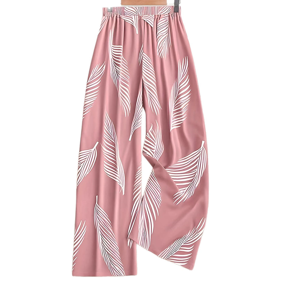 new european and american style women's summer casual pants - printed, loose-fit, high-waisted trousers for women