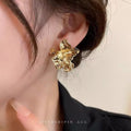 Exaggerated retro metal earrings-a1700 gold