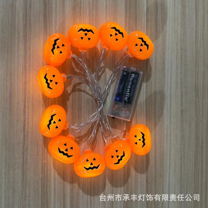 2024 Cross-border New Halloween Light String  Eyeball Skull Pumpkin Light Scene Arrangement Decoration Ambient Light