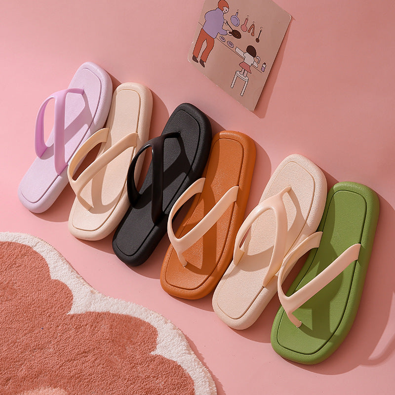 Women's flip-flops summeroutwearins style popularfashionnon-slipdeodorizing filter beach thick soleplaid sandals women
