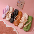 Women's flip-flops summeroutwearins style popularfashionnon-slipdeodorizing filter beach thick soleplaid sandals women