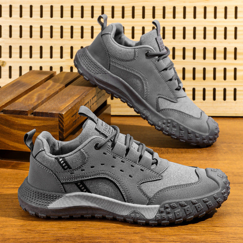 Men's 2026 spring new outdoor construction work shoes, trendy workwear sneakers, anti-slip, wear-resistant, lightweight hiking shoes for men
