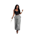 Amazon  spring/summer new fashion plaid high-waisted wide-leg joggers with elastic ankle cuffs