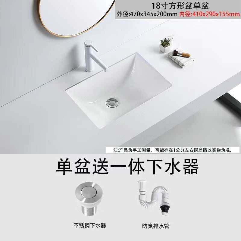 Hotel style ceramic undercounter wash basin small size square round balcony wash basin bathroom basin single basin