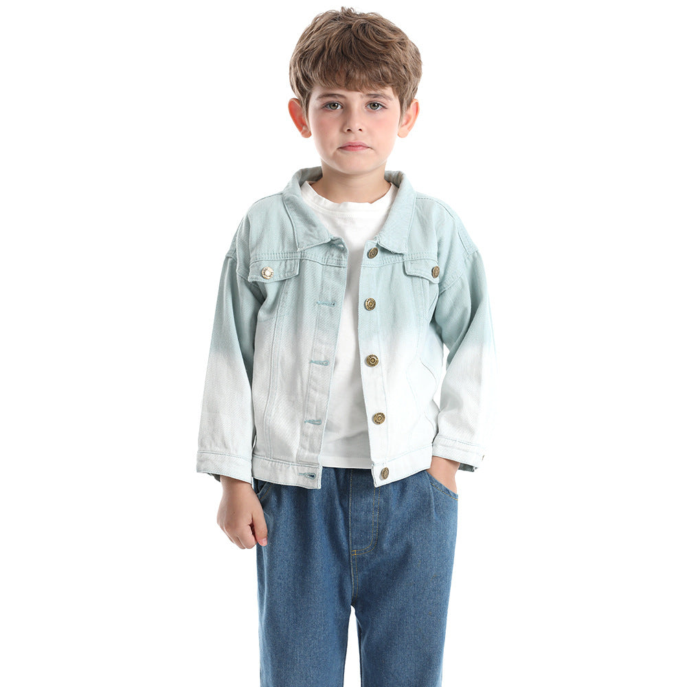 Export children's clothing boys and girls autumn outwearnew arrivalchildren's casual candy color denim tops boys spring & fall