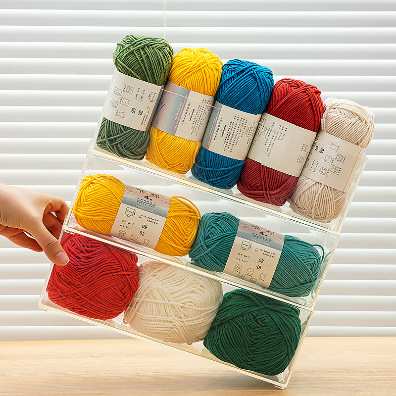 Hand woven thread DIY material tool box Household wall hanging wool ball wool ball storage box Cotton thread storage box