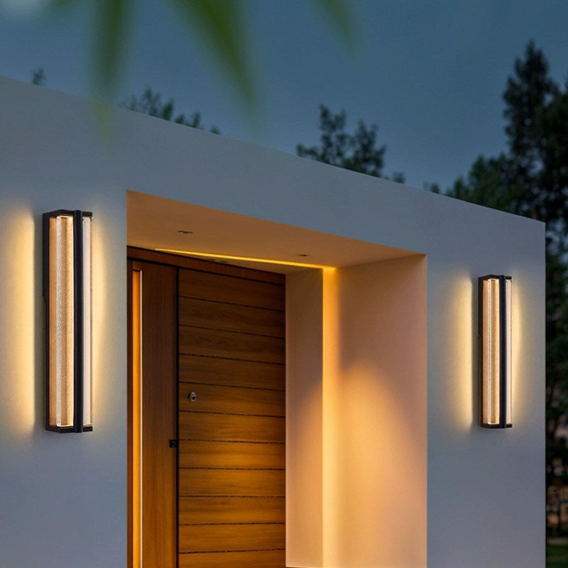 Outdoor waterproof minimalist modern light luxury crystal wall sconce - outdoor background wall lighting for courtyards, balconies, and terraces