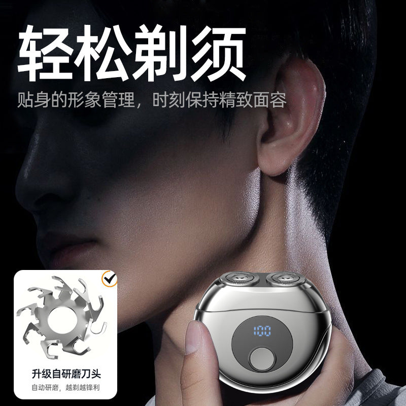 Electric mini double-head shaver - home, car, and travel - portable men's razor for a close and convenient shave