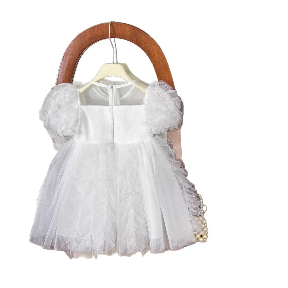 Girls' lantern sleeve short-sleeve dress -  summer new arrival - bubble sleeve princess dress - summer collection