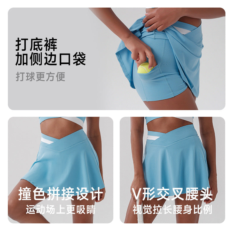 Fabric outdoor tennis suit fitness naked sports tight breathable silm yoga high school entrance examination sports sportswear