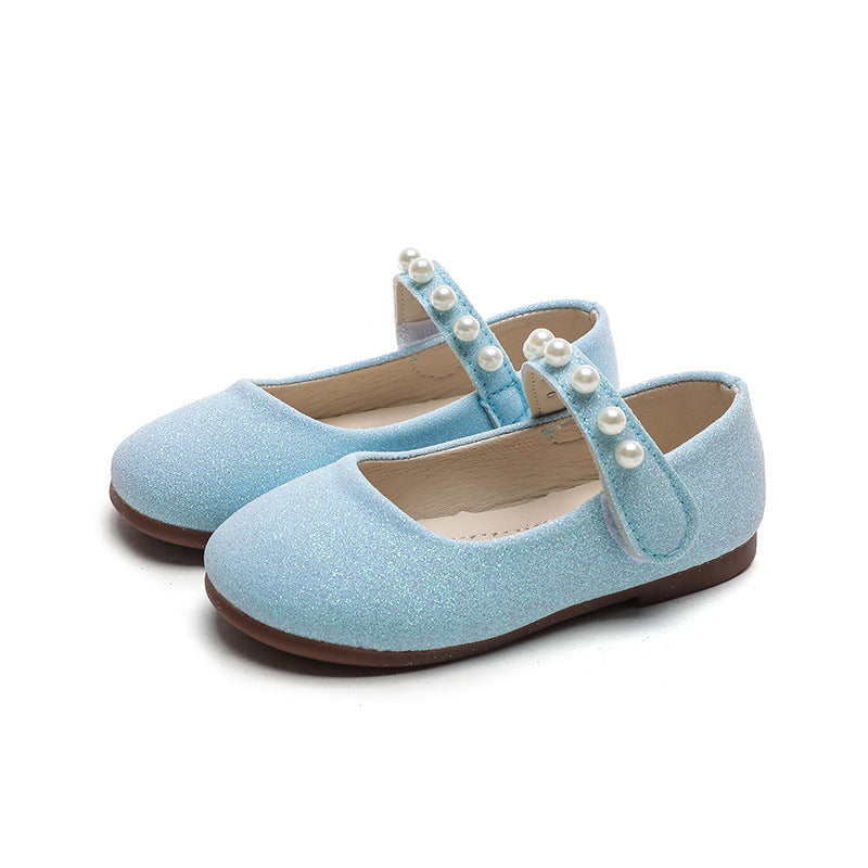spring/autumn korean style new girls' leather shoes, export order, princess flats, children's velcro performance dance shoes