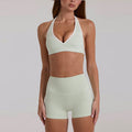 New arrival yoga clothes high waist hip lifting and abdominal control shorts three-quarter pants suspenders beautiful back running sports intimates bra suit