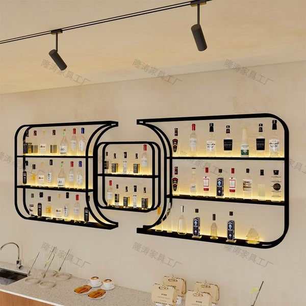 Wall-mounted wine rack rack Bar counter Restaurant wall-mounted creative wine cabinet display rack Industrial style wine rack