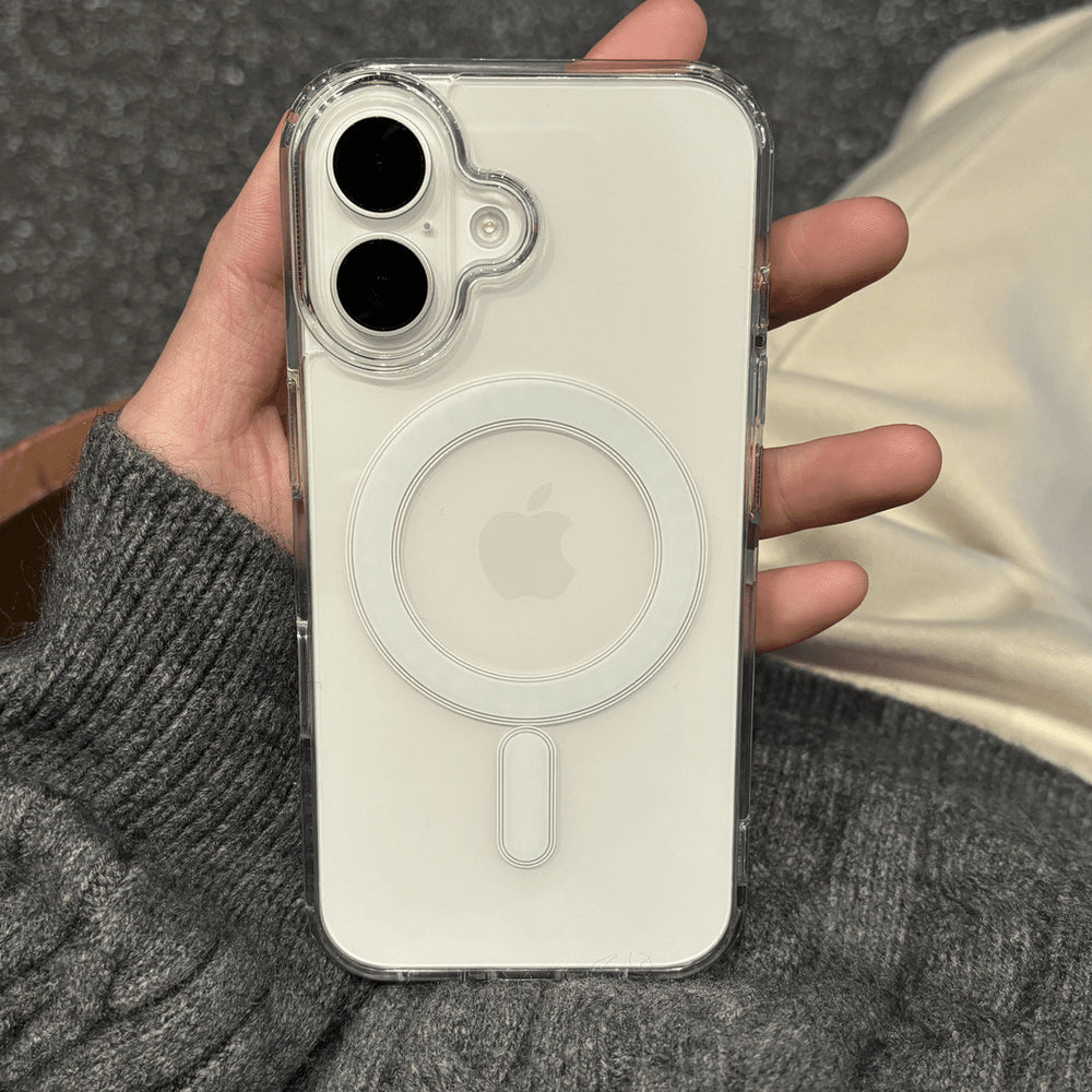 Suitable for iphone16promax transparent magnetic phone case apple 15 official simple protective case 14pc hard case