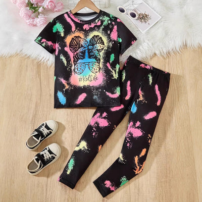 wholesale kids' pajama sets, short-sleeved and long-pant style, lightweight for spring and autumn, a hot-selling item in europe and america, direct from the manufacturer