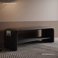 Italian normcore shoe changing stool modern accessible luxury soft bag bench black leather entrance stool for home entrance shoe stool